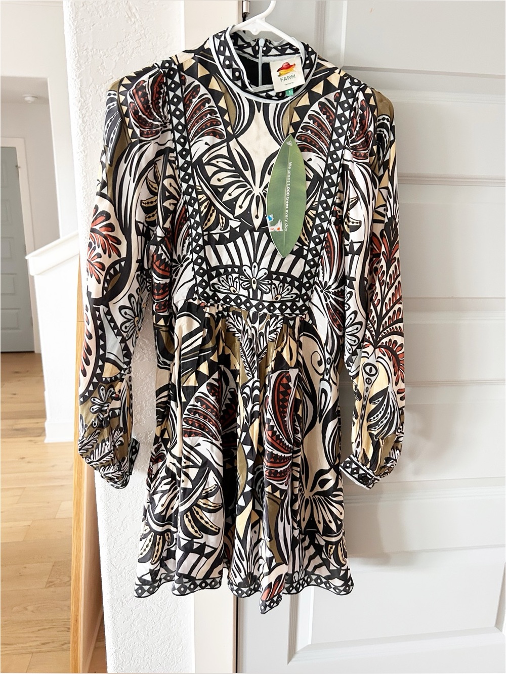 NWT Farm Rio Multicolor Balamana Long Sleeve Mini Dress - Picture 5 of 7